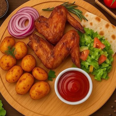 Комбо-обед с куриными крыльямив Мангал хаус по цене 615 ₽