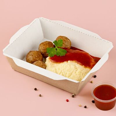 Митболы с картофельным пюре в ЛюдиЛюбят по цене 272 ₽