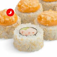 Ролл Филадельфия с лососем, крабом и спайси соусом в MYBOX