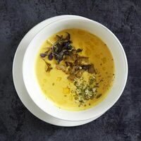 Тыквенный суп-пюре с белыми грибами в Остерия Il Massimo