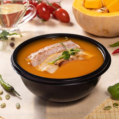 Тыквенный крем-суп с бекономв Шаурма Куулпицца по цене 450 ₽