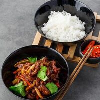 Говядина Хойсин с кокосовым рисом в First House Burger