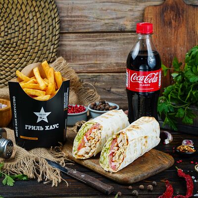 Комбо Шаурма с бараниной в Гриль Хаус по цене 1100 ₽