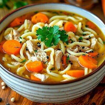 Лапша куриная по-домашнему в Чебуречная Крым по цене 350 ₽