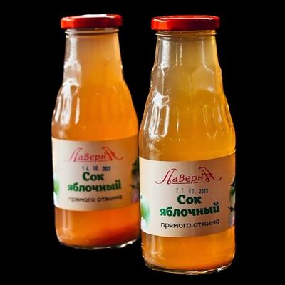 Сок яблочный прямого отжима (без сахара) собственного производства в Лаверна по цене 350 ₽
