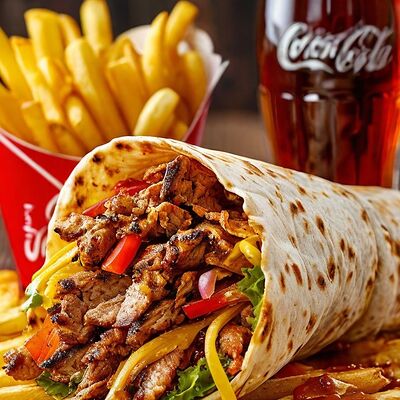Комбо-обед с куриной шаурмой и напитком на выбор в Отличный вкус Шаурма и Чебуреки по цене 360 ₽