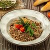 Гречка с луком и грибами в Грузинский сыр по цене 509