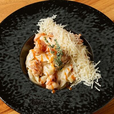 Паста с креветками в сливочном соусе в Винегрет по цене 930 ₽