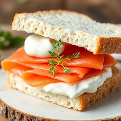 Сэндвич с лососем и творожным сыром в Cocodor по цене 510 ₽