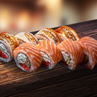 Ассорти из сливочных роллов в Суши Рай по цене 960 ₽