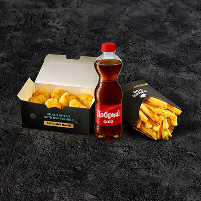 Наггетс комбо (0,5бут напиток) в Burger Club по цене 585 ₽