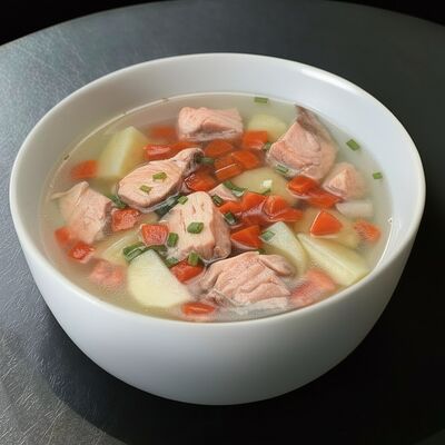 Уха классическая со сливочным маслом и форелью в Винегрет по цене 550 ₽