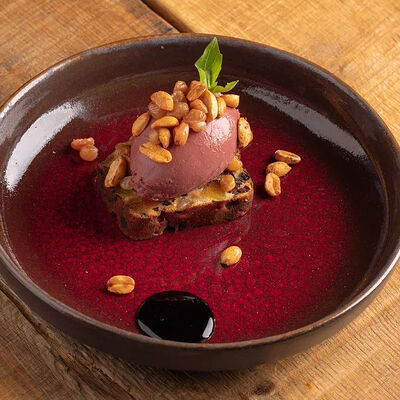 Паштет из печени цыпленка с бальзамическим кремом в Горыныч по цене 730 ₽