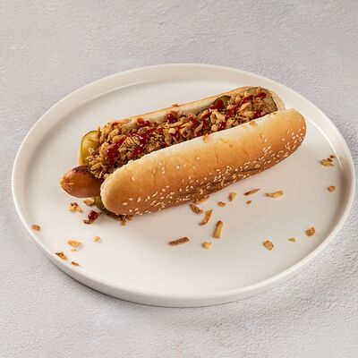 Датский хот-дог с марсельской колбаской в Сабирос по цене 410 ₽