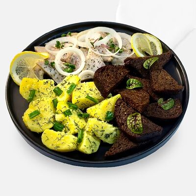 Филе атлантической сельди с домашним картофелем в Caviar по цене 560 ₽