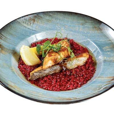 Птитим с лососем и свеклой в Грин по цене 1525 ₽