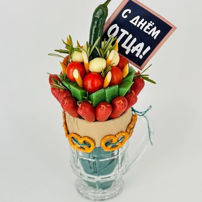 Закуски в кружке на день отца с кренделькамив Дарите красиво по цене 4401 ₽