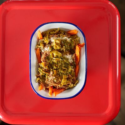 Батат фри с рваной свининой в Гараж по цене 440 ₽