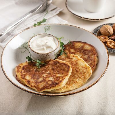 Картофельные оладьи с соевой сметаной в Кавказ по цене 190