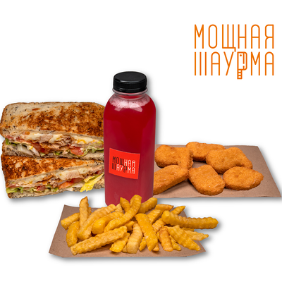 Сытный обед XL в Мощная шаурма по цене 1139 ₽