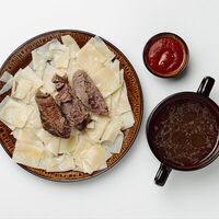 Хинкал лезгинский с сушеным мясом в Юрта