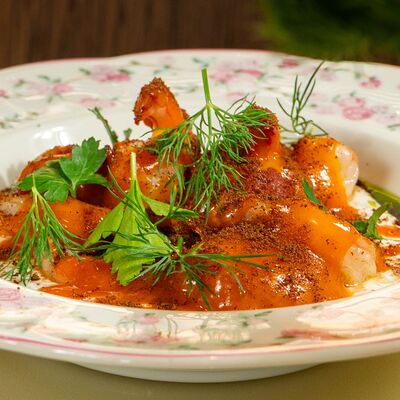 Креветки с йогуртом в Стекляшка по цене 1060 ₽