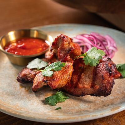 Шашлык из свиной шеи с соусом аджика в Just Residence по цене 1140 ₽