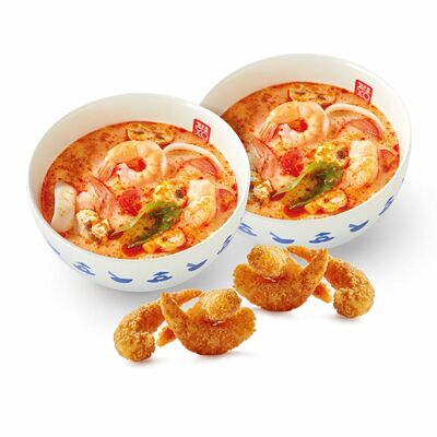 Набор: Суп на выбор (2 шт.), Креветки в кляре (10 шт.) Соус Фирменный (2 шт.) в ДЕД ХО по цене 2299 ₽