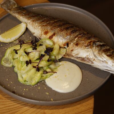 Сибас гриль с заправленным кабачком в Vivezza по цене 1790 ₽