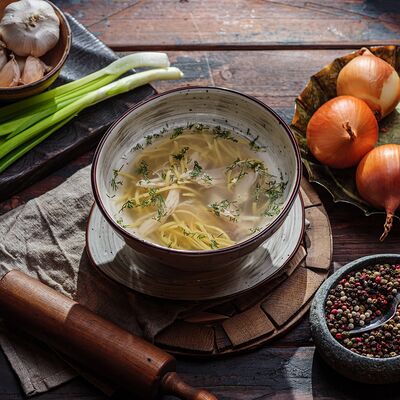 Татарский суп лапша Токмач в Пельмения по цене 413 ₽