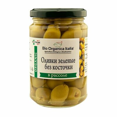 Оливки зелёные без косточки в рассоле, Bio Organica Italia, Италия в Азбука Вкуса Экспресс Меню по цене 467 ₽