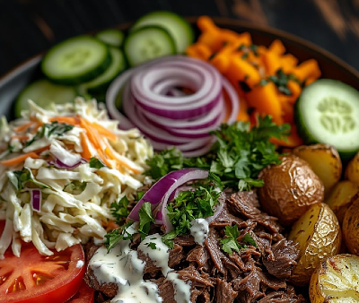 Говяжья тарелка в Bazar street food по цене 757 ₽