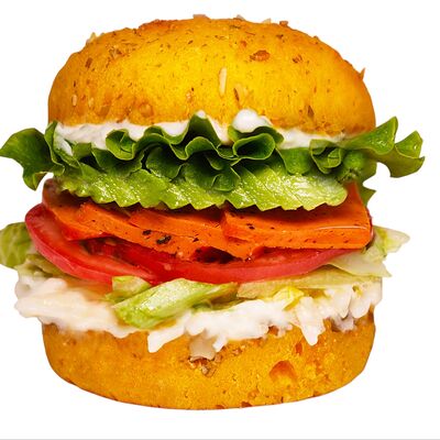 Бургер с лососем и авокадов Green Point по цене 740 ₽