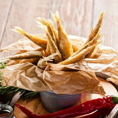 Корюшка жареная в Баклажан в ТЦ 