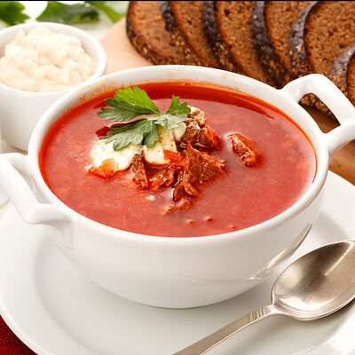 Борщ с говядиной в Блинная на Соборной по цене 199 ₽