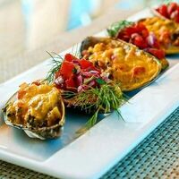 Мидии гигант под сырным соусом в Россвик