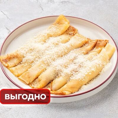 Большая порция блинчиков с сыром и ветчиной в Шоколадница по цене 994 ₽