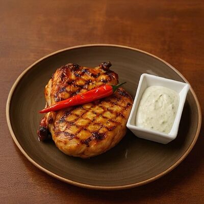 Цыплёнок Дьябло с соусом сацебели в Охота на Енота по цене 900 ₽