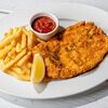 Куриный шницель с картофелем фри в Перчини на огне по цене 490
