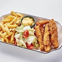 Курочка Кацу с фри и салатом в OmNomNom