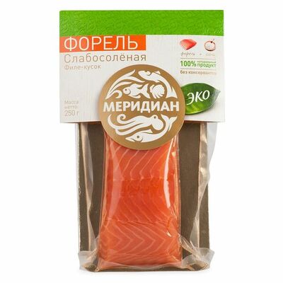 Форель слабосолёная филе, Меридиан в Азбука Вкуса Экспресс Меню по цене 647 ₽