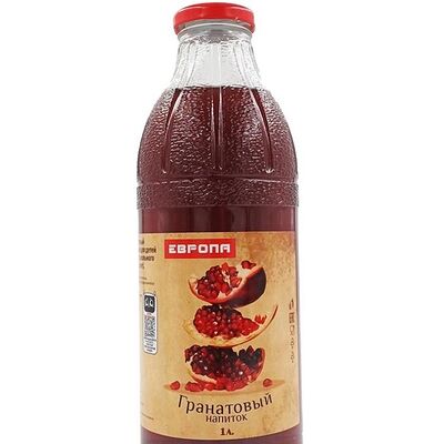 Напиток сокосодержащий в стеклянной бутылке Европа гранатовыйв Европа по цене 100 ₽