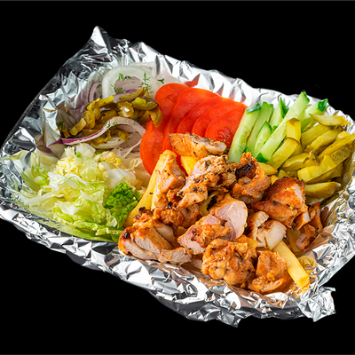 Шаурма на тарелке в Shef Doner по цене 420 ₽