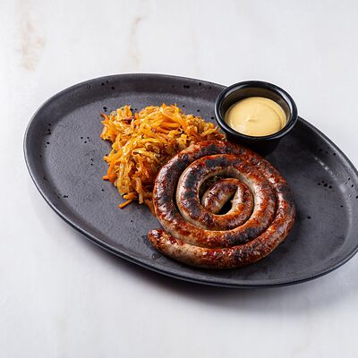 Колбаски на гриле с тушеной капустой и дижонской капустой в Brasserie Lambic по цене 870 ₽