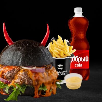 Комбо Самый острый в Black Star Burger по цене 1528 ₽