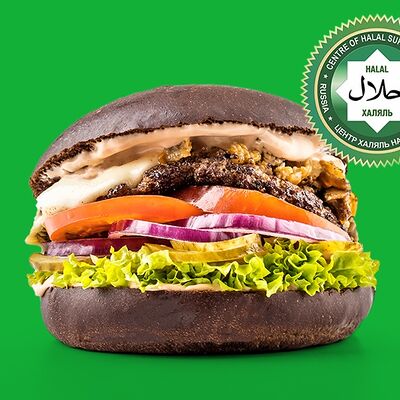 Бургер Грибной халяль в Black Star Burger по цене 750 ₽