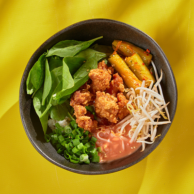 Донбури с курочкой карааге и соусом красный апельсин в ASIATIQ Ramen-Bar по цене 620 ₽