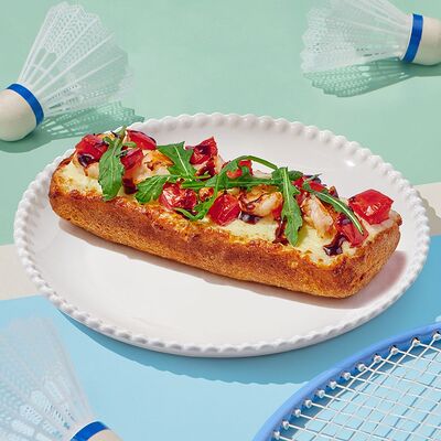 Брускетта с креветкой и рукколой в Dostaевский по цене 424 ₽