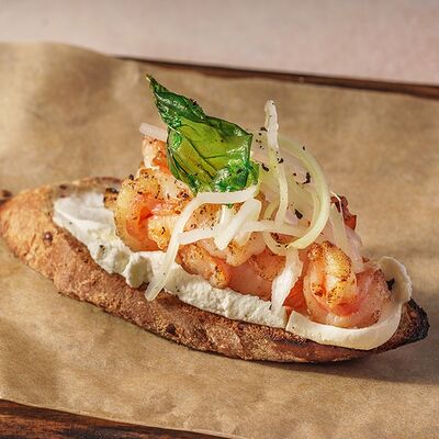 Брускетта с креветками в Перчини на огне по цене 290