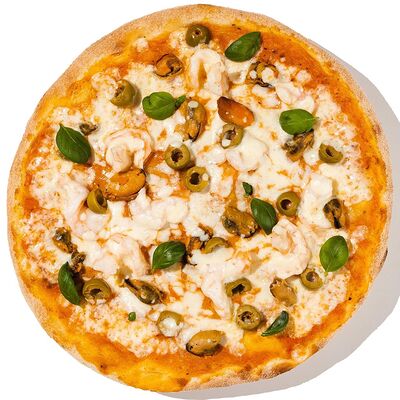 Подкопченные мидии и креветки в Песто Тесто по цене 780 ₽